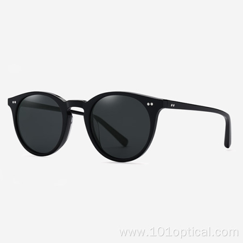 Round Ultrathin Acetate Men's Sunglasses